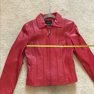 Bright Red Leather Jacket